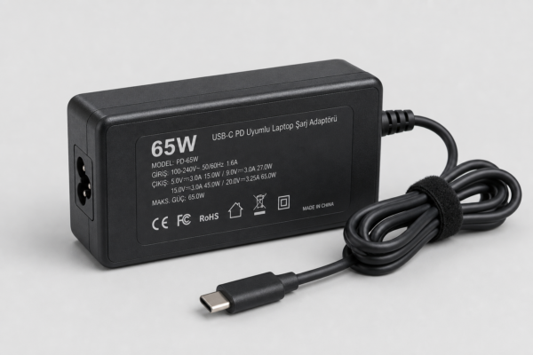 65W Type-C PD Uyumlu Laptop Şarj Adaptörü